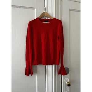JCREW Red Ruffle Sleeve Sweater NWT‎ | XS